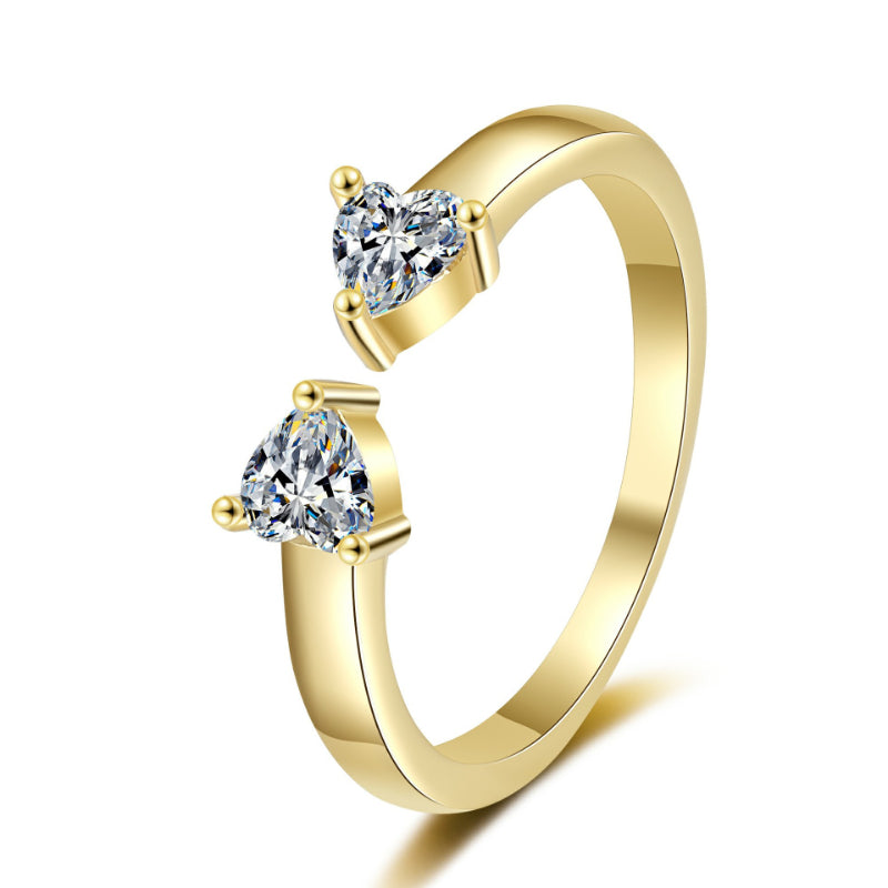 Diamond-encrusted Ring For Women A Stylish High-end Cool-girl Open-ring Accessory