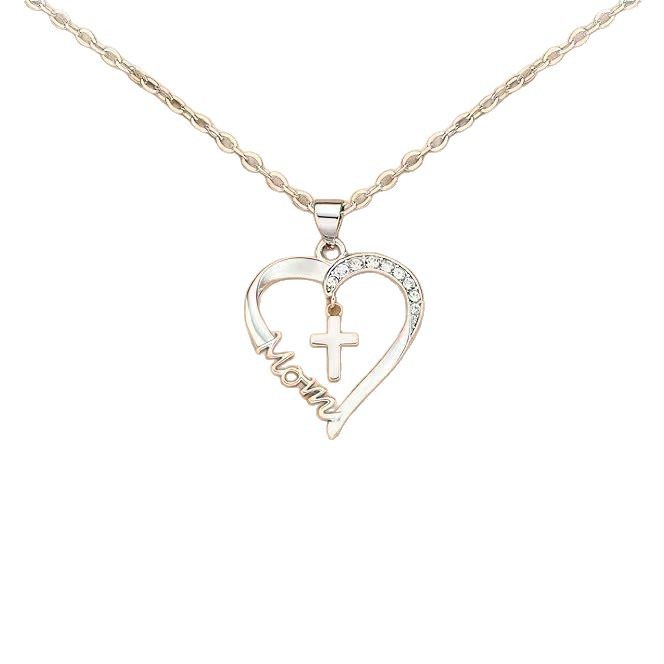 Heart-shaped Cross Necklace Heart-shaped Pendant