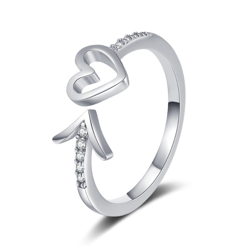 Diamond-encrusted Ring For Women A Stylish High-end Cool-girl Open-ring Accessory