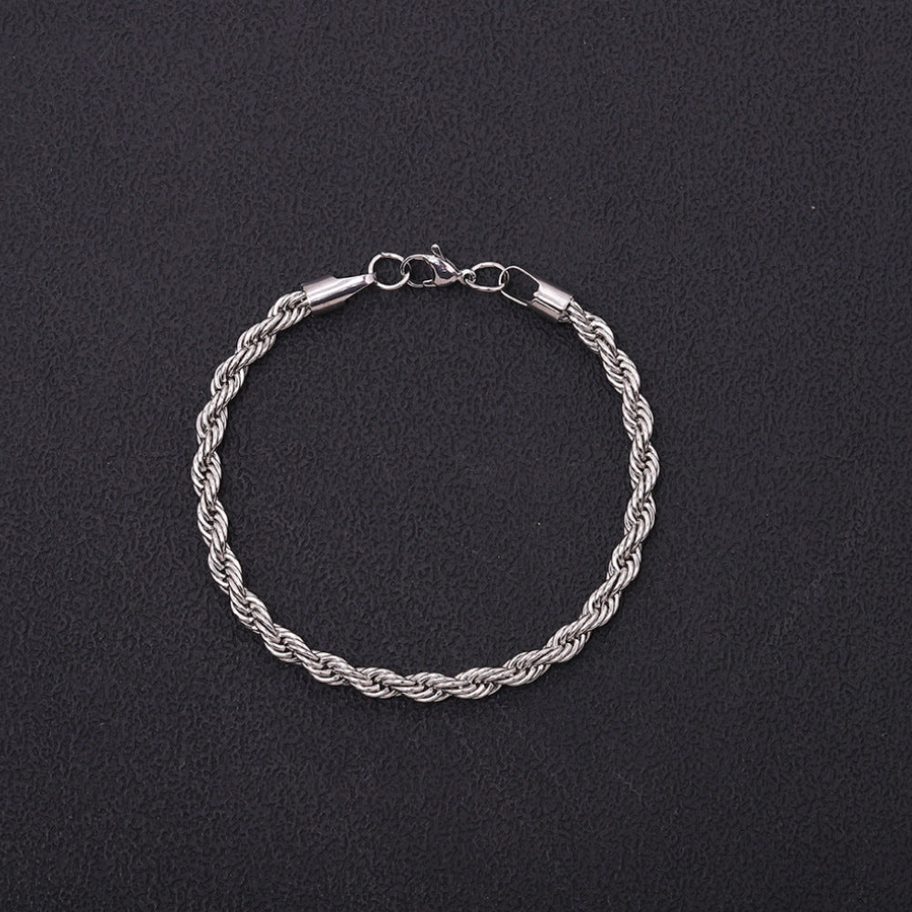 18K Vacuum-Plated Color-Protecting Stainless Steel Twisted Bracelet