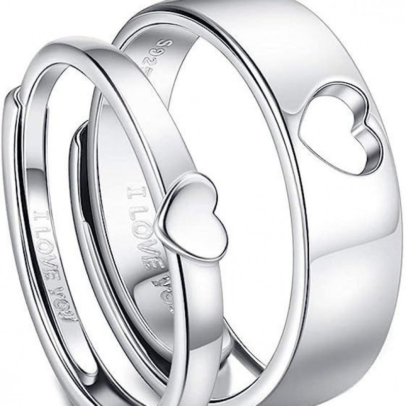Women's Korean-style Simple Hollowed Heart Shape Ring