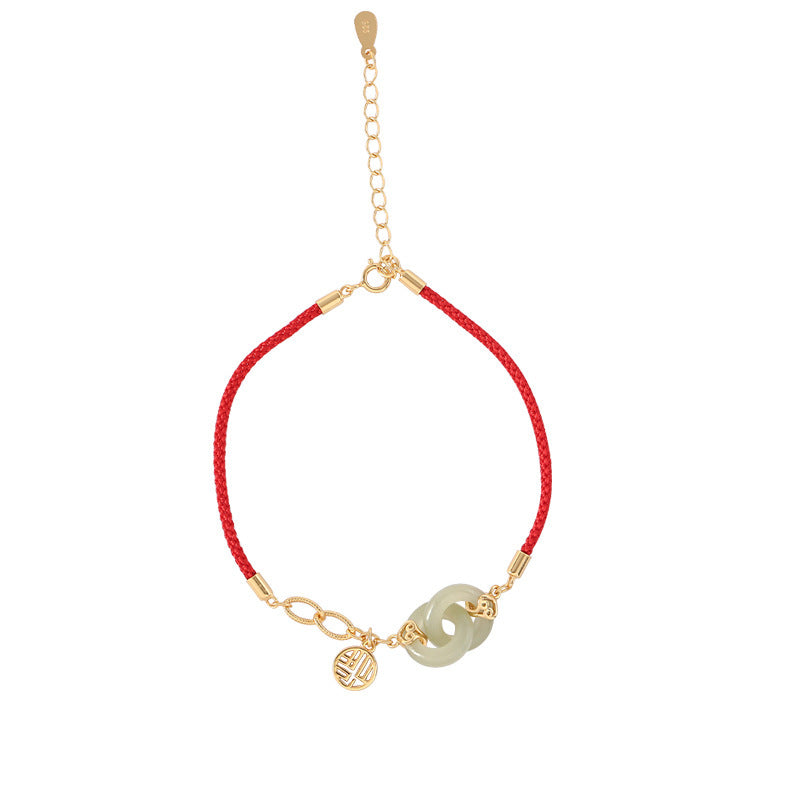 Retro Interlocking Braided Red String Bracelet