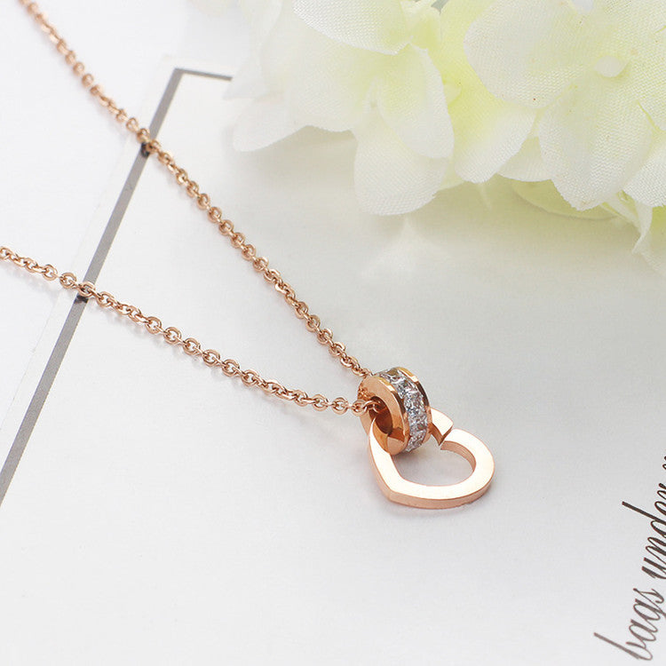 Diamond Love Heart Pendant Necklace