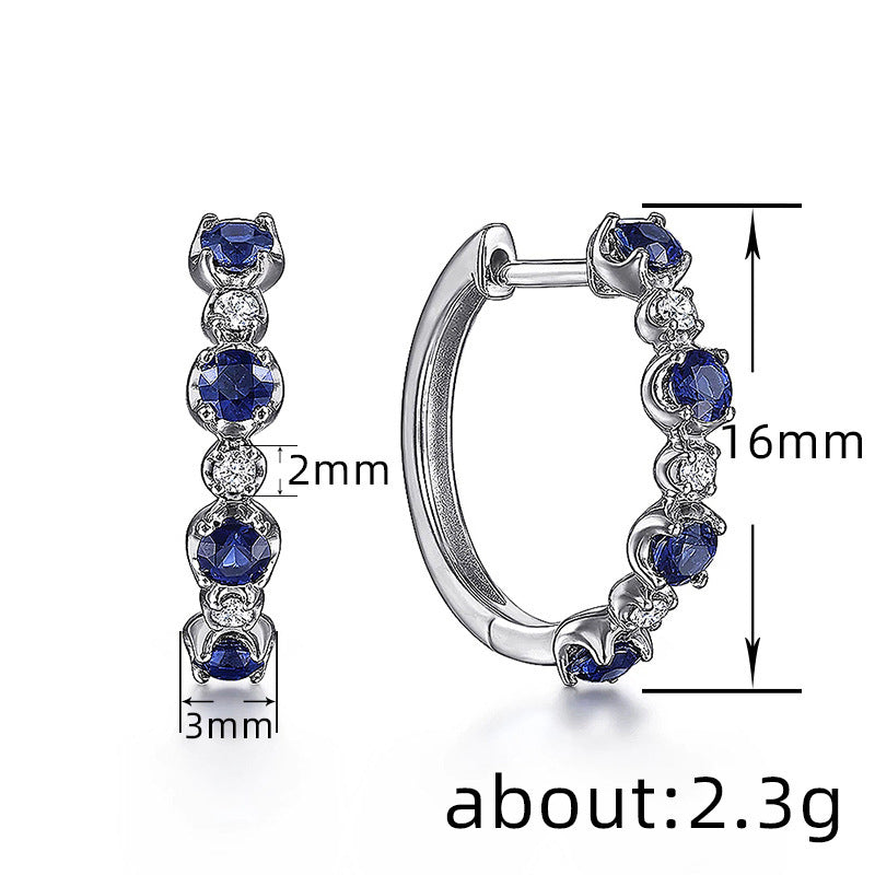 Womens Stylish And Compact Zircon Hoop Earrings