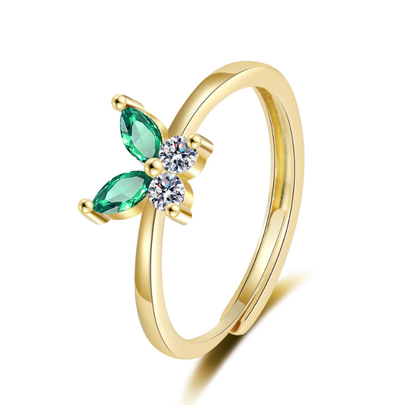 Diamond-encrusted Ring For Women A Stylish High-end Cool-girl Open-ring Accessory