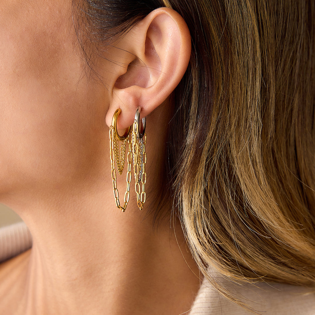 Sleek Stylish Stainless Steel Earrings With A Chic Tassel Design