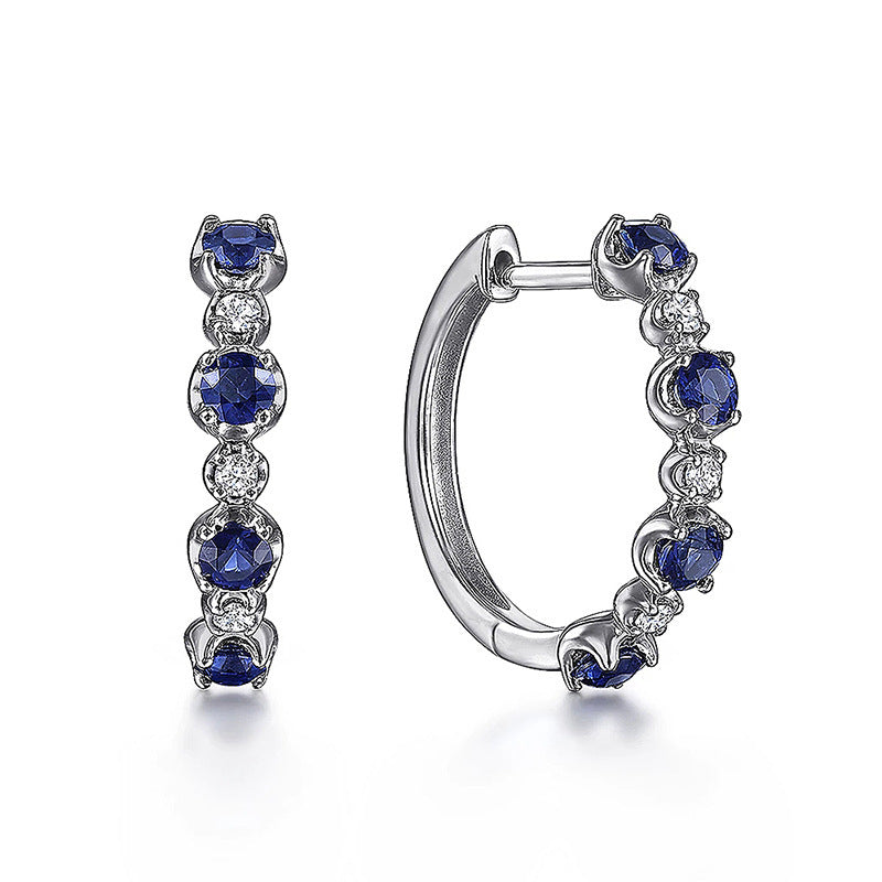 Womens Stylish And Compact Zircon Hoop Earrings