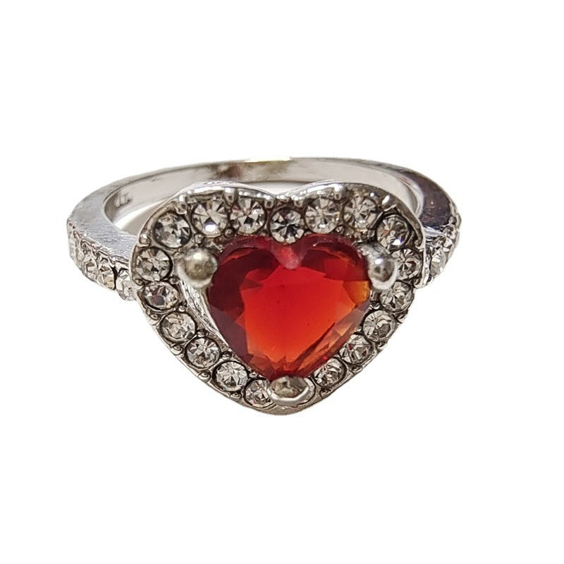 Simple Heart Shape With Diamond Ring