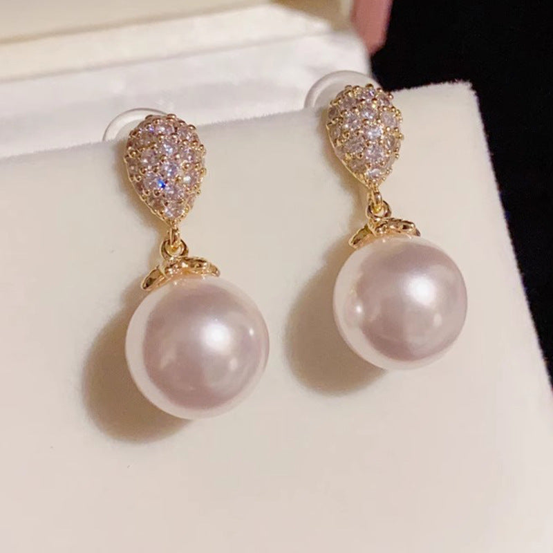 Water Drop French Pearl Earrings For Women