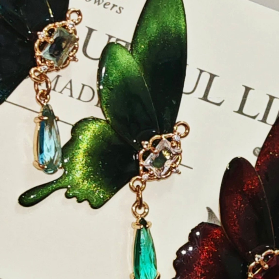 We Have Both Half-butterfly Stud Earrings And Incense Coil Ear Clips All Handmade