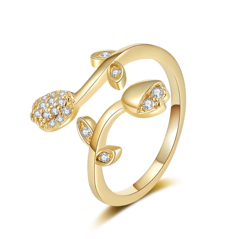 Diamond-encrusted Ring For Women A Stylish High-end Cool-girl Open-ring Accessory